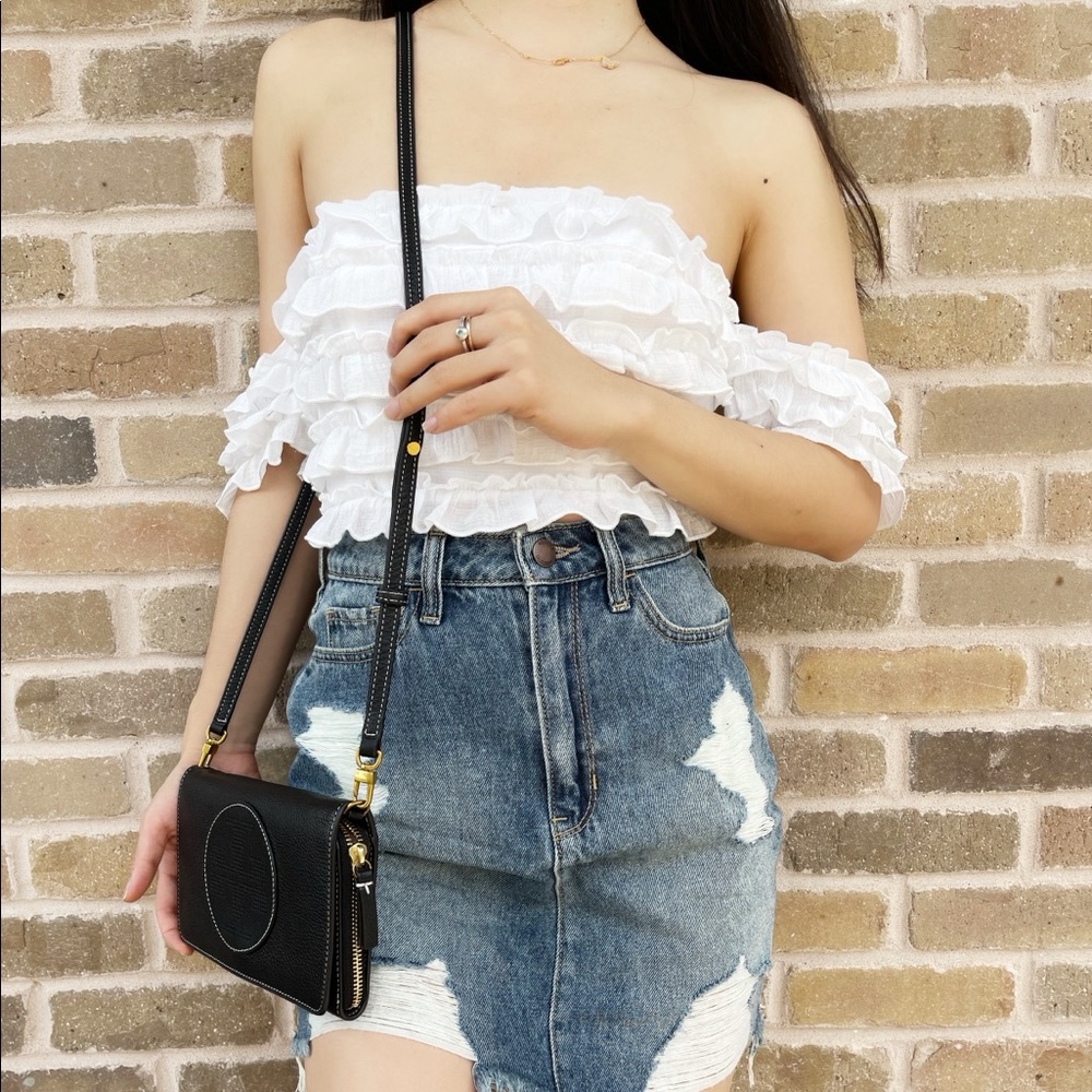 Tory Burch Wallet Crossbody Black logo - Picture 3 of 4